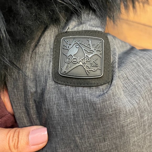 Grey Ookpik Winter Jacket w/ Racoon Fur Trim -M- - Picture 15 of 16